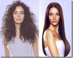 curly to straight hair